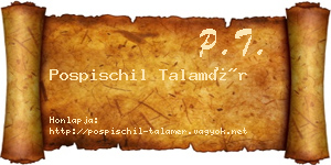 Pospischil Talamér névjegykártya